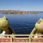 The floating island of Uros Titino - made of rush.